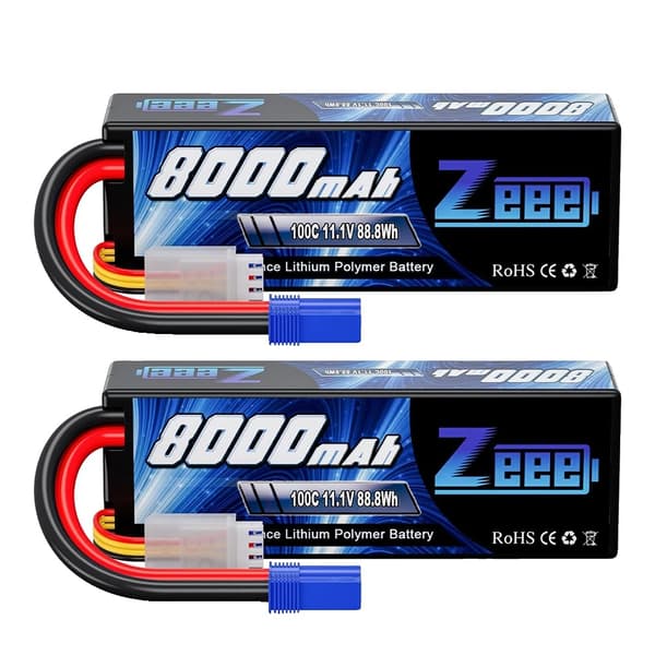 Zeee Lipo-batteri, 8000mAh kapacitet, 100C afladningsrate,3S 100C 8000 EC5