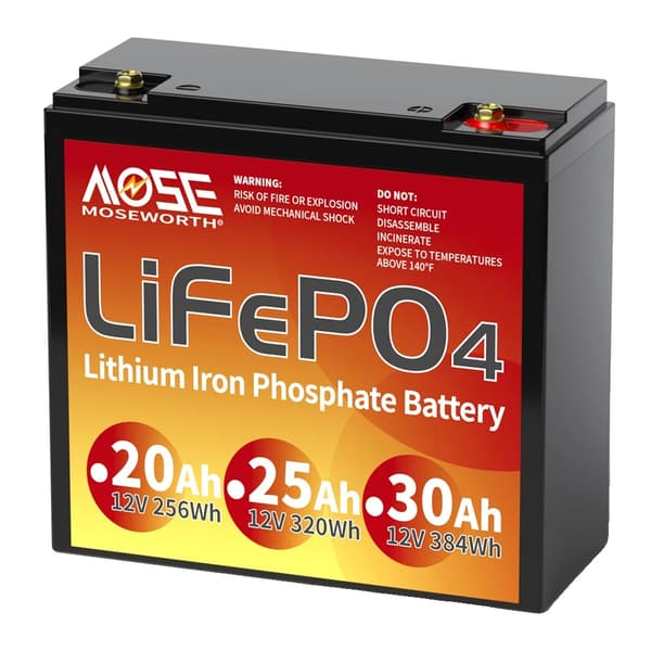 12V LiFePO4-batteri, 25Ah kapacitet, letvægtsdesign,12V 25Ah