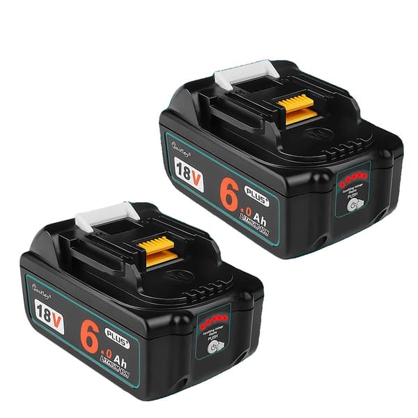 Uppladdningsbart Li-ion-batteri, 18V 6000mAh, USB- och Type-C-utgång,2 st batterier