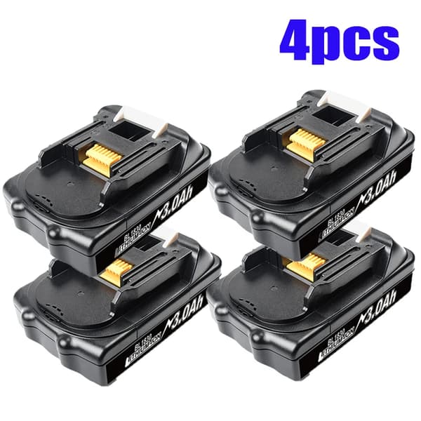 BATTOOL Ersättningsbatteri, 3000mAh kapacitet, kompatibelt med BL1815/BL1820/BL1830,4 Pack 3000mAh, 18v