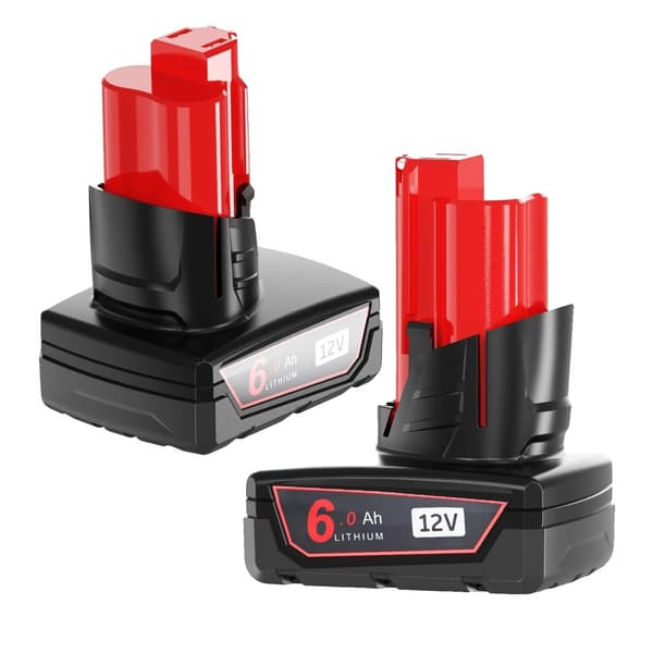 Li-ion-batteri för M12-verktyg, 6,0 Ah kapacitet, 12 V spänning,2st 12.0V6.0AH