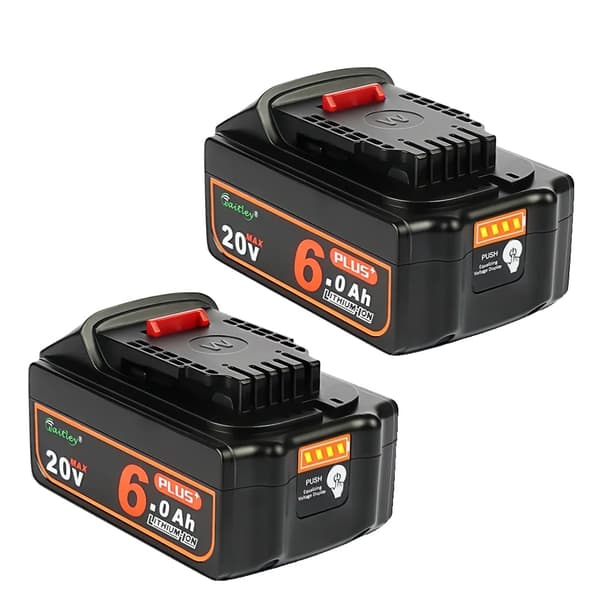 Li-Ion Batteri til D*w*lt 18V/20V Værktøj, 6000mAh Kapacitet, USB Udgange,2 stk