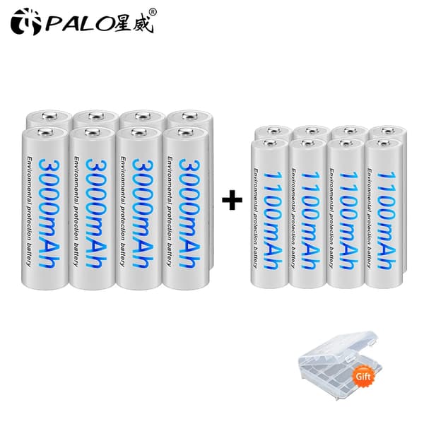 Genopladelige AA/AAA-batterier, høj kapacitet 3000mAh og 1100mAh, langvarig ydeevne,8AA og 8AAA
