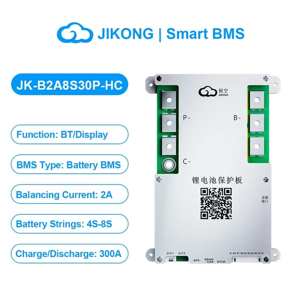 Smart Battery Management System, Op til 300A Opladning/Entladning, 4S-8S Kompatibilitet,JK-B2A8S30P-HC