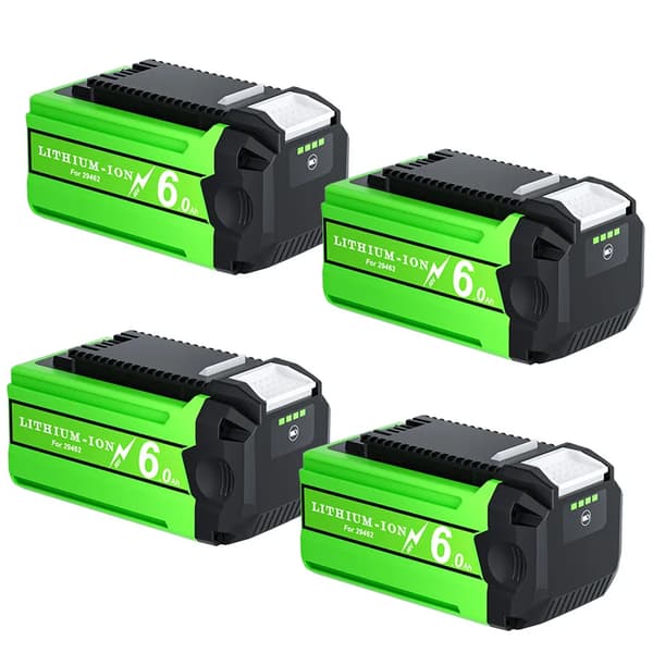 Greenworks 29462 Batteri, 6000mAh Kapacitet, Li-ion Teknologi,4 pakke 6000mAh