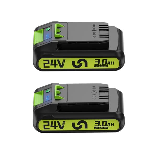 24V Litium-Ion Ersättningsbatteri, 3000mAh Kapacitet, Kompatibelt med Greenworks och Bissell Verktyg,24V 3.0Ah 2st