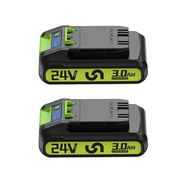 24V Litium-Ion Ersättningsbatteri, 3000mAh Kapacitet, Kompatibelt med Greenworks och Bissell Verktyg,24V 3.0Ah 2st