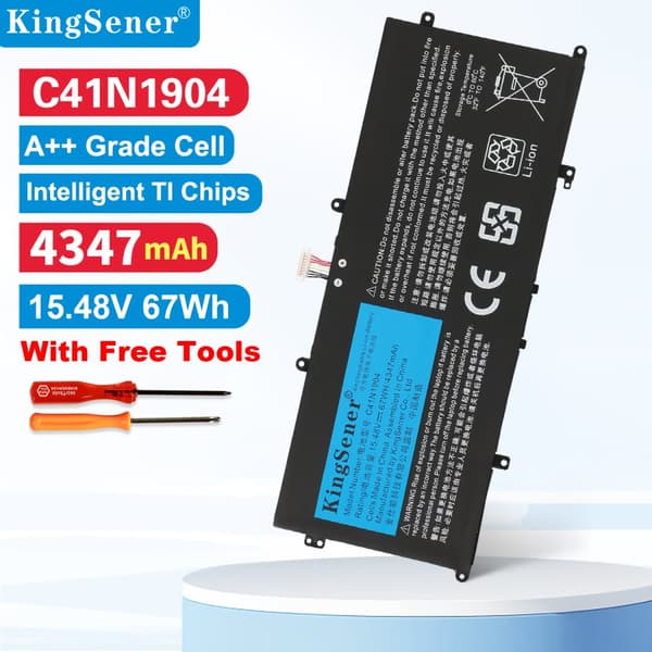 KingSener Laptopbatteri, 67WH kapacitet, 15.48V spænding, Li-Polymer type