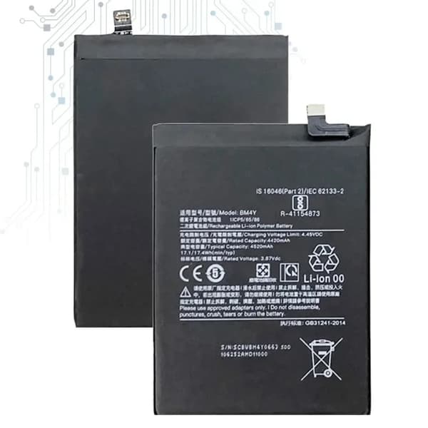 Erstatningsbatteri, 4520mAh kapacitet, kompatibel med Xiaomi Poco F3, Redmi K40 Pro,Bm4y 4520mAh 2pcs