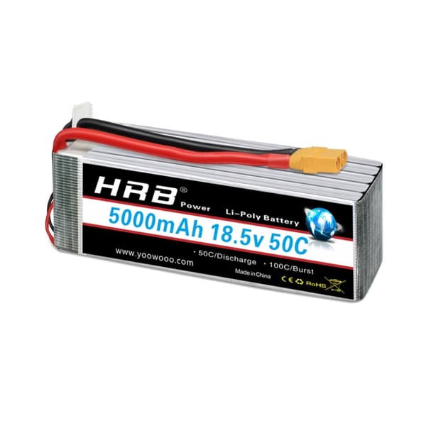 RC LiPo-akku, 5000mAh kapasiteetti, 18.5V jännite,5S 5000mah xt90 1kpl