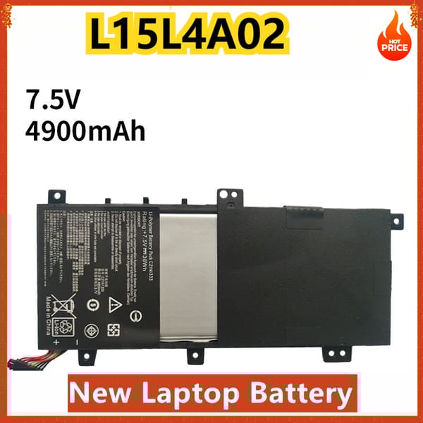 Asus bærbar computerbatteri, 7,5V 38Wh kapacitet, 4900mAh strøm,C21N1333 4900mAh