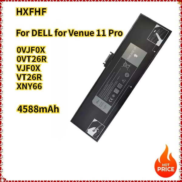 HXFHF Laptopbatteri, 7.6V spænding, 36Wh kapacitet,HXFHF 4588mAh