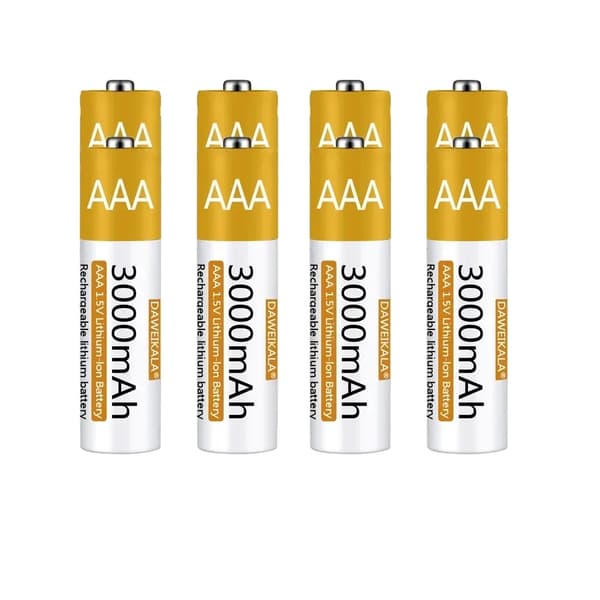 AAA Lithium-ion-batterier, 3000mAh kapacitet, genopladelige,8 stk AAA batteri