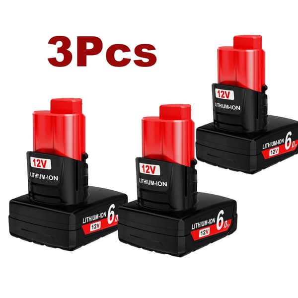 12V Litiumjonbatteri, 3000mAh/6000mAh kapacitet, kompatibel med M12,3st 6,0Ah batteri