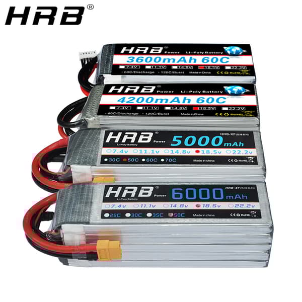 HRB 18.5V Lipo-akku, 5000mAh kapasiteetti, 50C purkausnopeus,5000mah 50C T