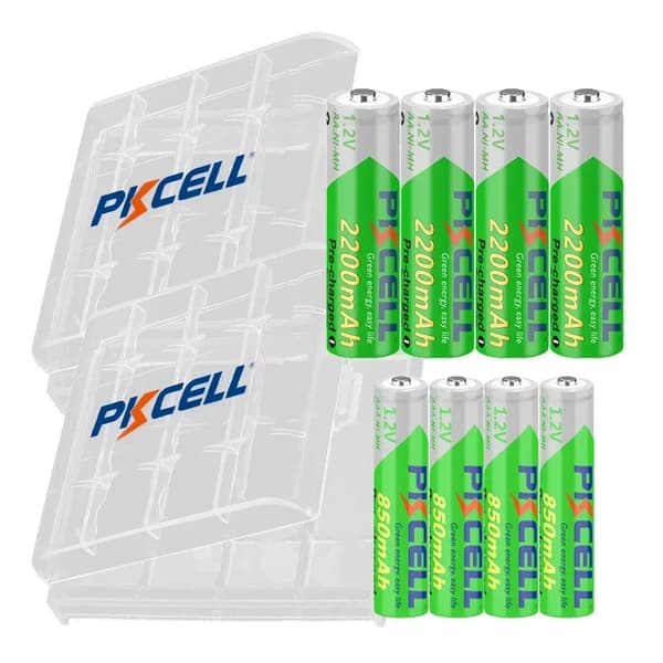 Genopladelige Ni-MH-batterier, 2200mAh AA og 850mAh AAA, hurtig opladningstid på 4 timer,4AA og 4AAA, 1,2V
