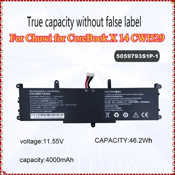 Laptopbatteri, 11,55V spænding, 4000mAh kapacitet,505979-3S1P-1, 3001 - 4000 MAh