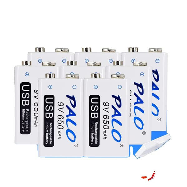 9V USB Genopladeligt Batteri, 650mAh Kapacitet, Hurtig Opladning,8 stk, 9V