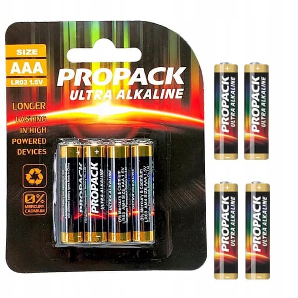 Alkaliske batterier LR03 AAA 1,5V 4 stk.