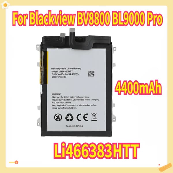 Li466383HTT Batteri, 4400mAh Kapacitet, Kompatibel med Blackview BV8800, CE Certificeret