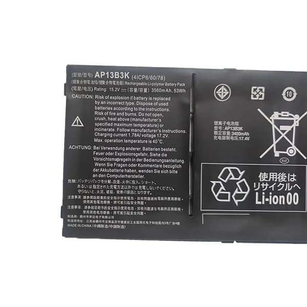 Acer bærbar computerbatteri, Li-Polymer teknologi, 15.4V, 3650mAh