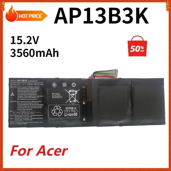 Acer bærbar computerbatteri, Li-Polymer teknologi, 15.4V, 3650mAh
