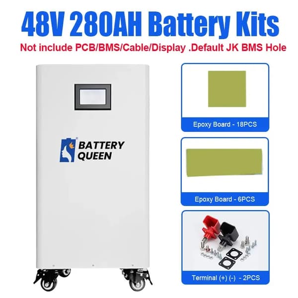 48V Lifepo4 Batteriboks, 280AH Kapacitet, JK-PB2A16S20P BMS Kompatibilitet,48V280AH Standkasse