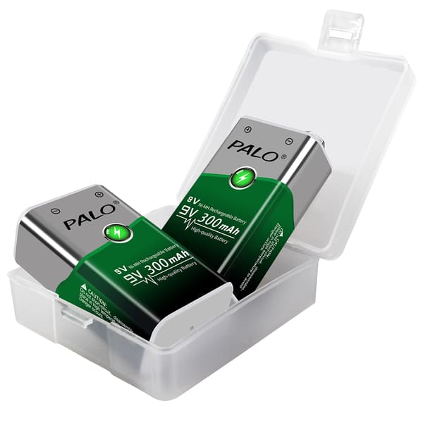 PALO 9V Ladattava Akka, 300mAh Kapasiteetti, 1800 Syklin Elinikä,9V