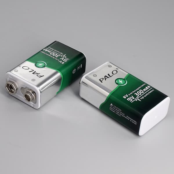 PALO 9V Ladattava Akka, 300mAh Kapasiteetti, 1800 Syklin Elinikä,9V