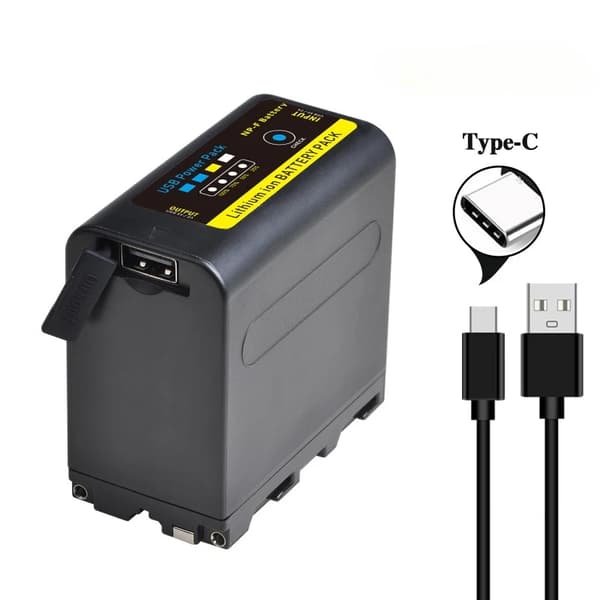 NP-F990 Pro Batteripakke, 9600mAh Kapacitet, Kompatibel med NP-F960/F970,2 stk. batteri