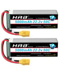Miniatyrbillede 2 af 2: 6S Lipo-batteri, 5000mAh kapacitet, 22.2V spænding,6s 5000mah XT90 2stk