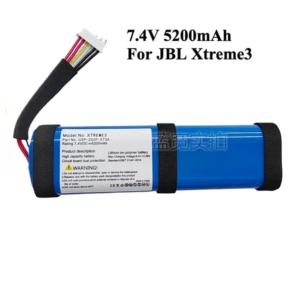 Kaiuttimen akku, 10000mAh kapasiteetti, 7.4V jännite,JBL Xtreme 3:lle