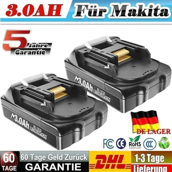18V Ersättningsbatteri, 3000mAh kapacitet, kompatibelt med flera modeller,2 Picec