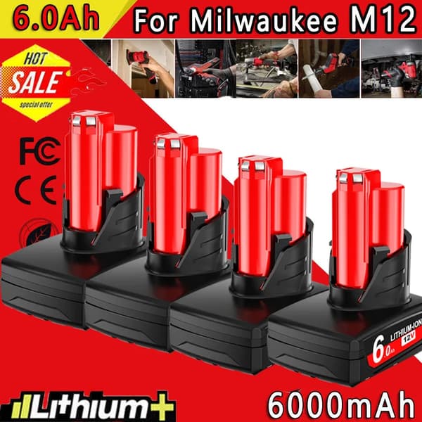 12V Lithium-ion Batteri, 3000mAh/6000mAh Kapacitet, CE RoHS FCC Certificeret,4 Picec 6.0
