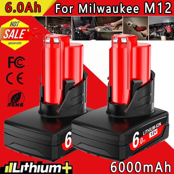 12V litiumjonbatteri, 3000mAh/6000mAh kapacitet, CE RoHS FCC certifierad,2 Picec 6.0