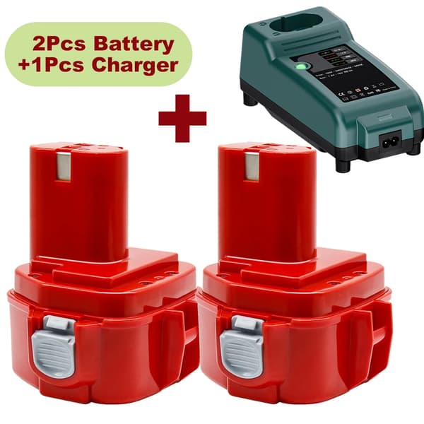12V Ni-MH Akupaketti, 4000mAh Kapasiteetti, Sopii Erilaisille Työkaluille,2 kpl akkua laturilla