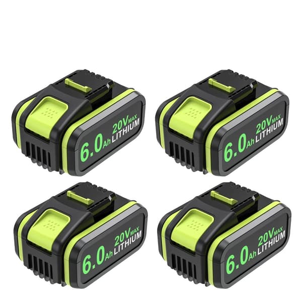 Worx 20V 6000mAh Li-ion Batteri, Hög Kapacitet, Bred Kompatibilitet,4ST 6000mAh BAT
