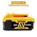 Miniatyrbild 2 av 2: DeWalt-kompatibelt batteri, 12000mAh kapacitet, 20V spänning,DW-20V 12Ah, 18V