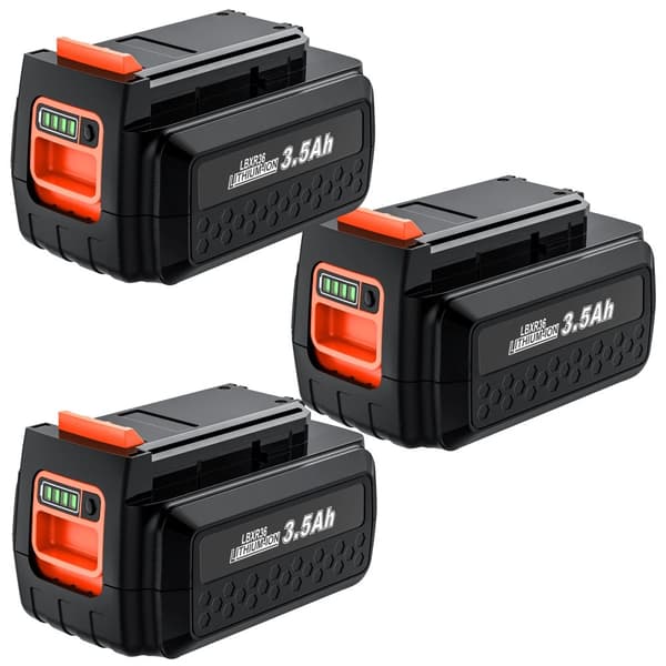 Black & Decker 40V-batteri, 3500mAh kapacitet, litiumjonteknik,3 fladdermöss