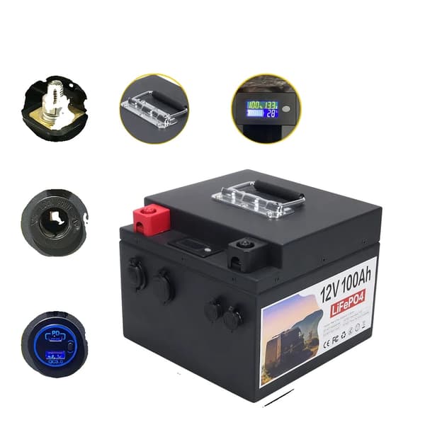 12V LiFePO4-batteri, 100AH kapacitet, IP65 beskyttelse,12V100AH