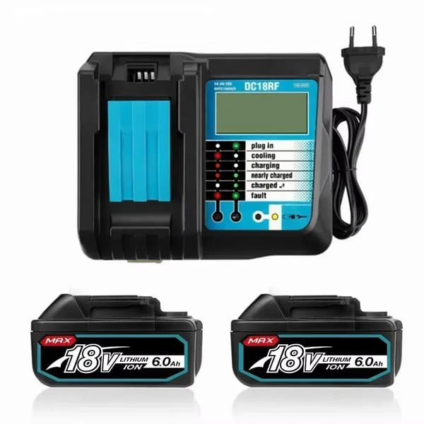 Uppladdningsbart batteri, 6,0Ah kapacitet, 18V Li-Ion-teknik,18V, 2MT-6.0Ah 1C