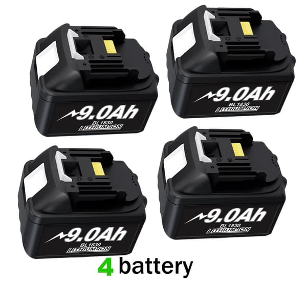 18V batteri, 9,0Ah kapacitet, smart teknologi,4 batteri 9.0Ah