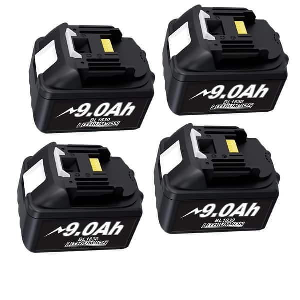 18V batteri, 9,0Ah kapacitet, smart teknologi,4 batteri 9.0Ah