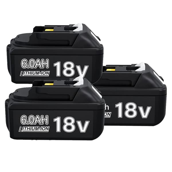 18V Lithium-Ion Batteri, 6.0Ah Kapacitet, LED Indikator,3 Stykker 6.0AH