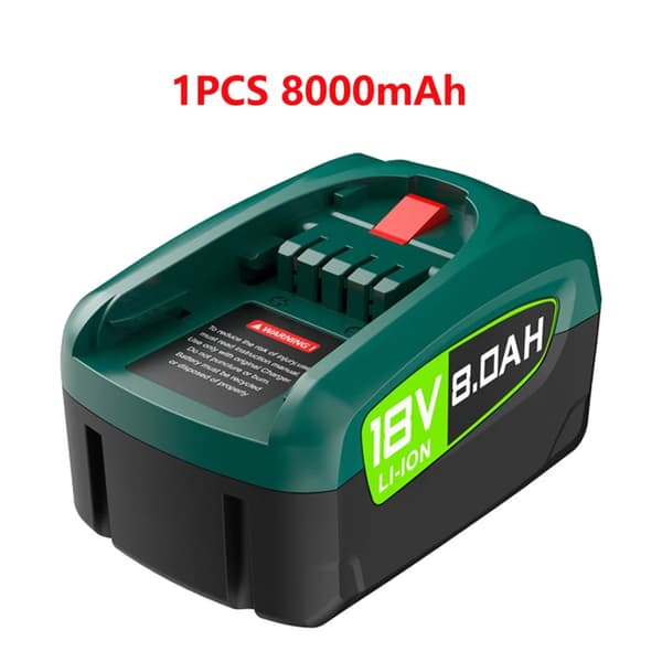 Hög kapacitet 18V ersättningsbatteri, 8000mAh, bred kompatibilitet,1 paket 8000mAh