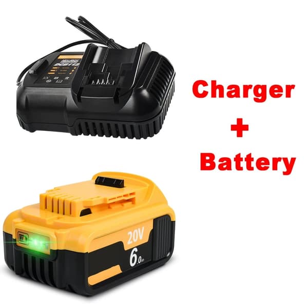 Erstatningsbatteri, 6000mAh kapacitet, 18V/20V spænding,1Lader 1Batteri