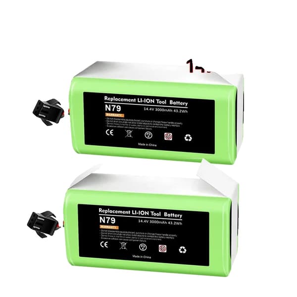 Li-ion batteri til Ecovacs Deebot & Eufy RoboVac, 14,4V spænding, 3000mAh kapacitet,2stykker