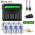 Miniatyrbillede 2 af 2: NI-MH Batterioplader, Understøtter AA/AAA/C/D Størrelser, LCD Skærm,8 C størrelse 1Lader, 1.2V