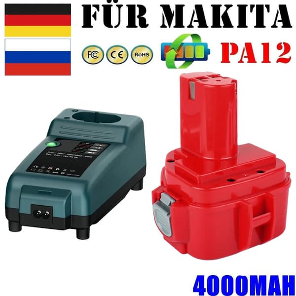 Erstatningsbatteri, 4000mAh kapacitet, Ni-MH type,batteri-oplader