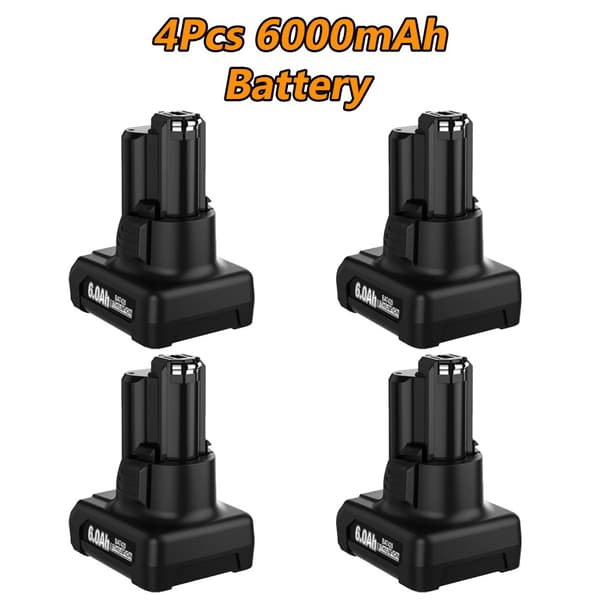 Genopladeligt Bosch-batteri, 6000mAh kapacitet, kompatibelt med flere modeller,4Pcs 6000mAh